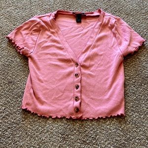 Forever 21 button V neck shirt